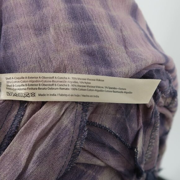 Free People Dress Lace Top Frilled Bottom Dress Blue on Top Purple Bottom XL - Picture 2 of 9